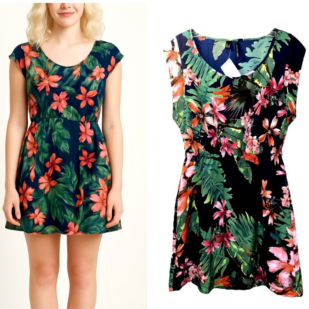 MNG Mango Lightweight Summer Floral Dress Beach Vacation Cruise Party Sun Size 4